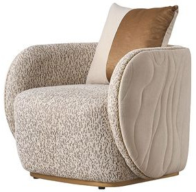 Gineverra Biscotti Upholstered Accent Chair with Pillow