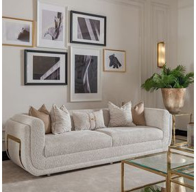 Savannah Breeze Cashmere and Bright Gold Mansion 104" Sofa