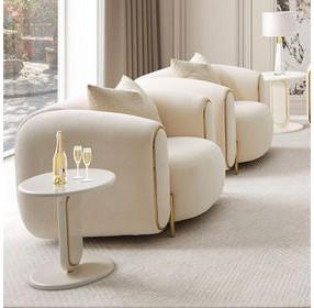 Sassani Gold and Crepe Accent Chair