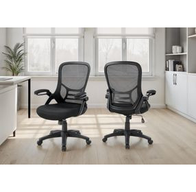 7367 Black Upholstered Swivel Mesh Office Chair