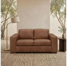 Inglewood Vintage Brown Derby Leather 64" Loveseat