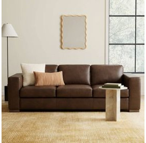 Inglewood Vintage Brown Cigar Leather 92" Sofa