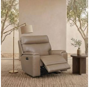 Bryant Tuscan Tan Leather Glider Power Recliner with Power Headrest and USB Charging