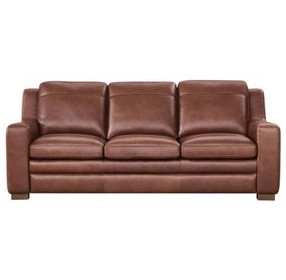 Ellery Brown Auburn Leather Living Room Set