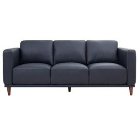 Beckett Midnight Blue Leather Living Room Set