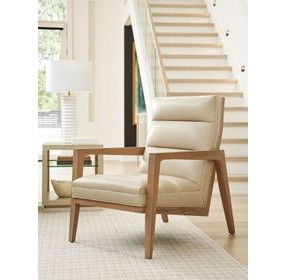 Sunset Key Hayley Beige Leather Upholstered Accent Chair