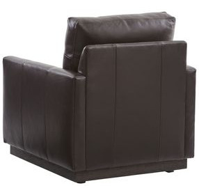 Meadow View Brown Leather Upholstered Swivel Accent Chair by Barclay Butera