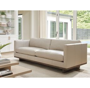 Sunset Key Cream Leather Brixton 90" Sofa