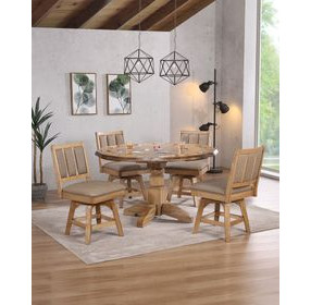 Logans Edge Brown Swivel Upholstered Game Chair Set of 2
