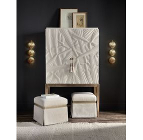 Melange Cream and Champagne Dream Weaver 2 Door Bar Cabinet with LED
