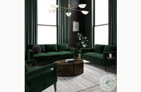 Luna Emerald Green Velvet Living Room Set