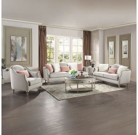 Kasa Beige Upholstered Lounge Chair with Pillow
