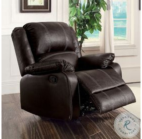 Zuriel Brown Synthetic Leather Rocker Recliner