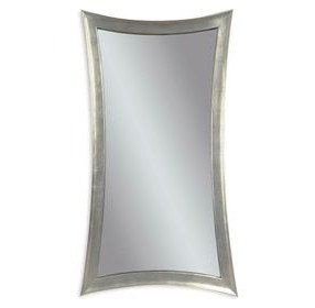 Hour Glass Silver Leaf Rectangular Floor Mirror