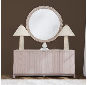 Claire Natural Round Wall Mirror