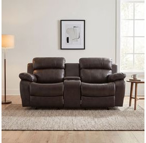 Marille Brown 78" Double Glider Reclining Loveseat