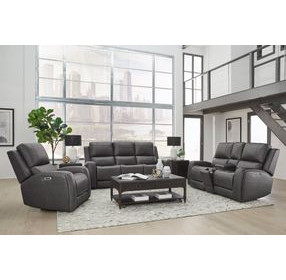 Belmont Autumn Fog Leather Zero Gravity Power Recliner with USB Charging