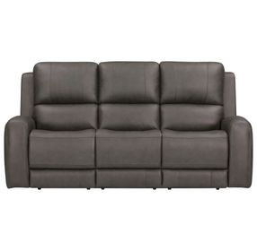 Belmont Autumn Fog Leather Zero Gravity Power Reclining with USB Charging Living Room Set