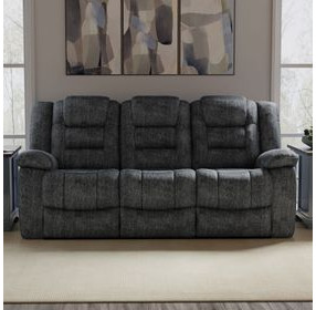 Bolton Misty Storm Performance Fabric Dual Reclining 83" Sofa