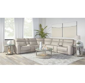Calgary Stone Leather 7 Piece Modular Power Reclining Sectional