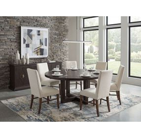 Driftwood Burnt Timber 72" Round Dining Table