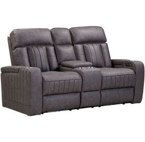 Equinox Mercury 74" Power Reclining Console Loveseat With Power Headrest