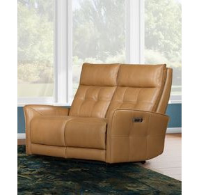 Gershwin Lucca Butterscotch 62" Power Reclining Loveseat with Zero Gravity