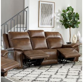 Jameson Hickory Zero Gravity 91" Power Reclining Sofa With Power Headrest