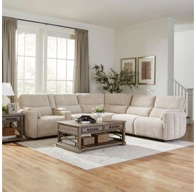 Modesto Buttercream 6 Piece Modular Power Reclining Sectional With Adjustable Power Headrests