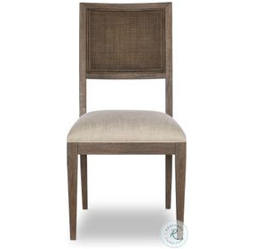 Parker Dark Brown And Linen Side Chair
