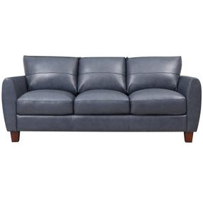 Traverse Ocean Blue Leather Living Room Set
