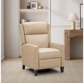 Moore Cashmere Stone Leather Push Thru The Arms Recliner