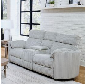 Radius Mega Grey 79" Glider Power Reclining Console Loveseat