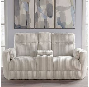 Radius Mega Ivory 79" Glider Power Reclining Console Loveseat