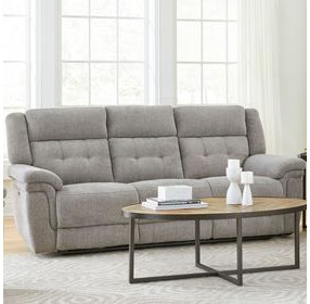 Richland Bristol Grey 90" Power Reclining Sofa With Power Headrest