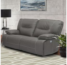 Spartacus Haze Dual Performance Fabric 65" Power Reclining Loveseat with Power Headrest
