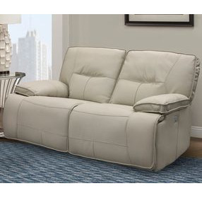 Spartacus Oyster Dual Performance Fabric 65" Power Reclining Loveseat with Power Headrest