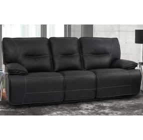 Spartacus Black Dual Performance Fabric 88" Power Reclining Sofa with Power Headrest