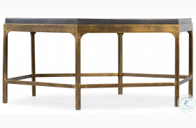 Commerce and Market Dark Wood And Gold Octavius Cocktail Table