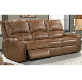 Swift Bourbon Dual 88" Power Reclining Sofa with Power Headrest