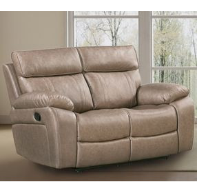 Theon Stokes Toffee Performance Fabric 65" Reclining Loveseat