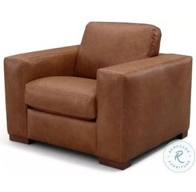 Inglewood Vintage Brown Derby Leather Upholstered Accent Chair