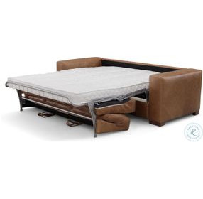 Inglewood Vintage Brown Derby Leather Queen 91" Sleeper Sofa with Matress