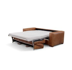 Inglewood Vintage Brown Derby Leather 91" Queen Sleeper Sofa