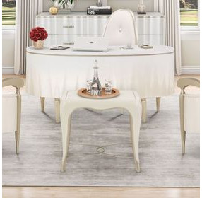 London Place Creamy Pearl Rectangular End Table