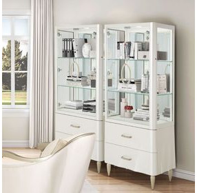 London Place Creamy Pearl 2 Door Display Cabinet