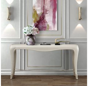 London Place Creamy Pearl Rectangular Console Table
