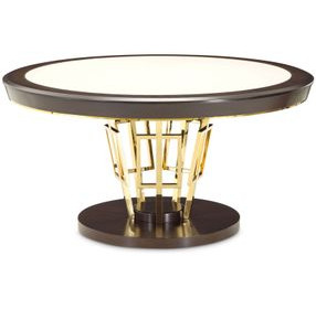 Belmont Place Espresso and White 60" Round Dining Table