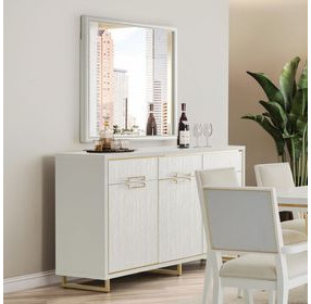 Palm Gate Cloud White Sideboard with Mirror