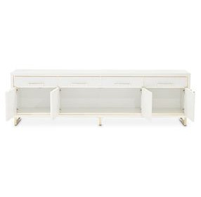 Palm Gate Cloud White 82" Media Cabinet with 4 Storage Drawers